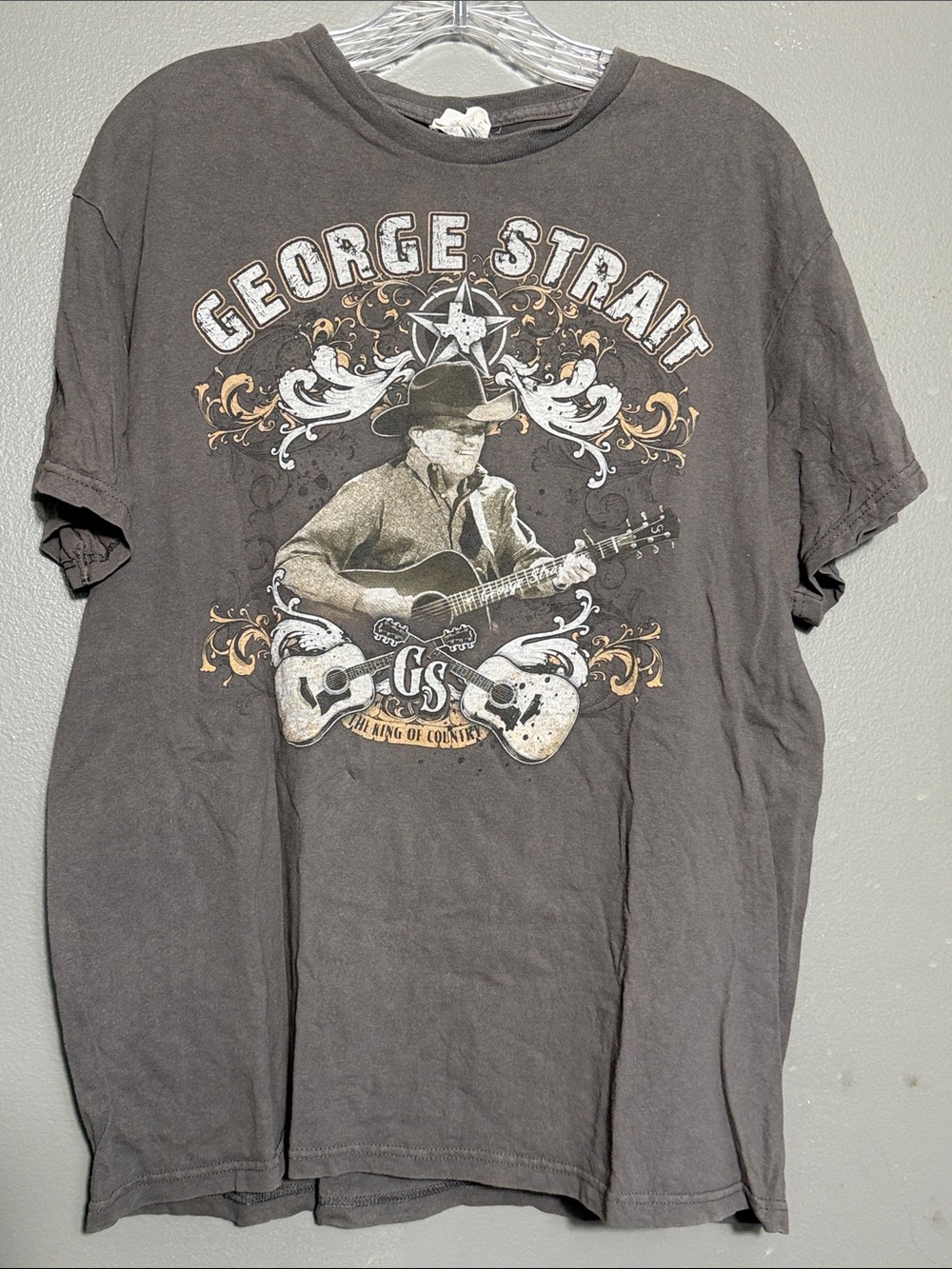 Vintage George Strait Concert T Shirt 2013 Cowboy Rides Away Tour Band Gray L